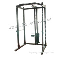 Gym equipment multi functional power rack with lat attachment